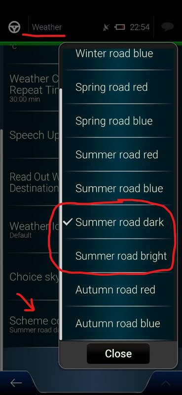 weather options