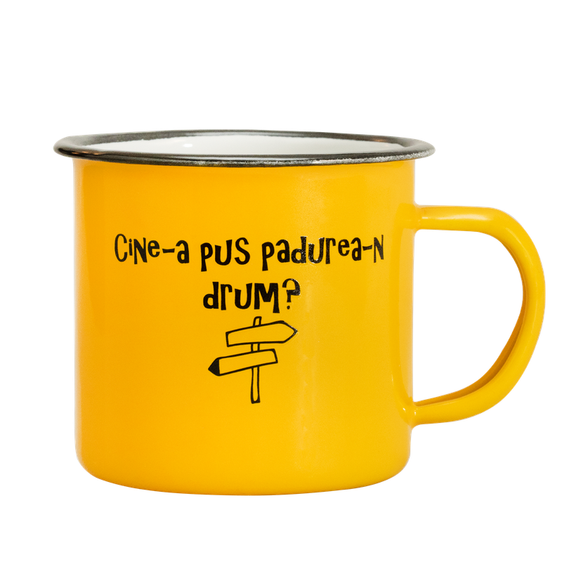 Cana HOINAR galbena, emailata, 330 ml