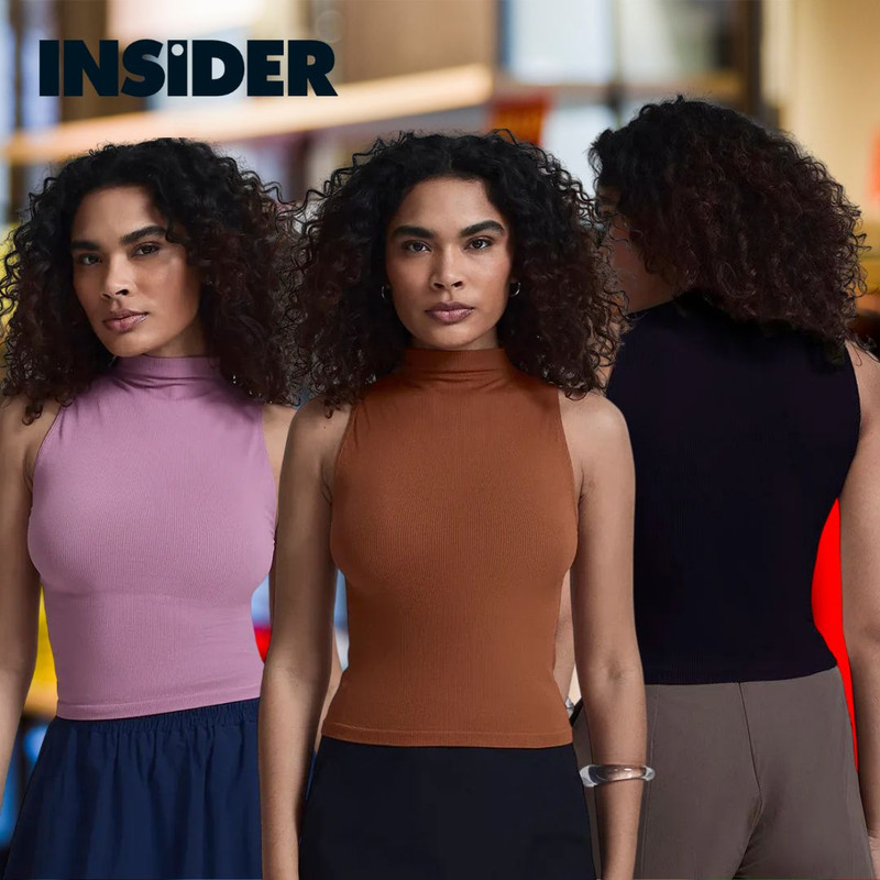 Regata Cropped Gola Alta In-form Seamless Feminino