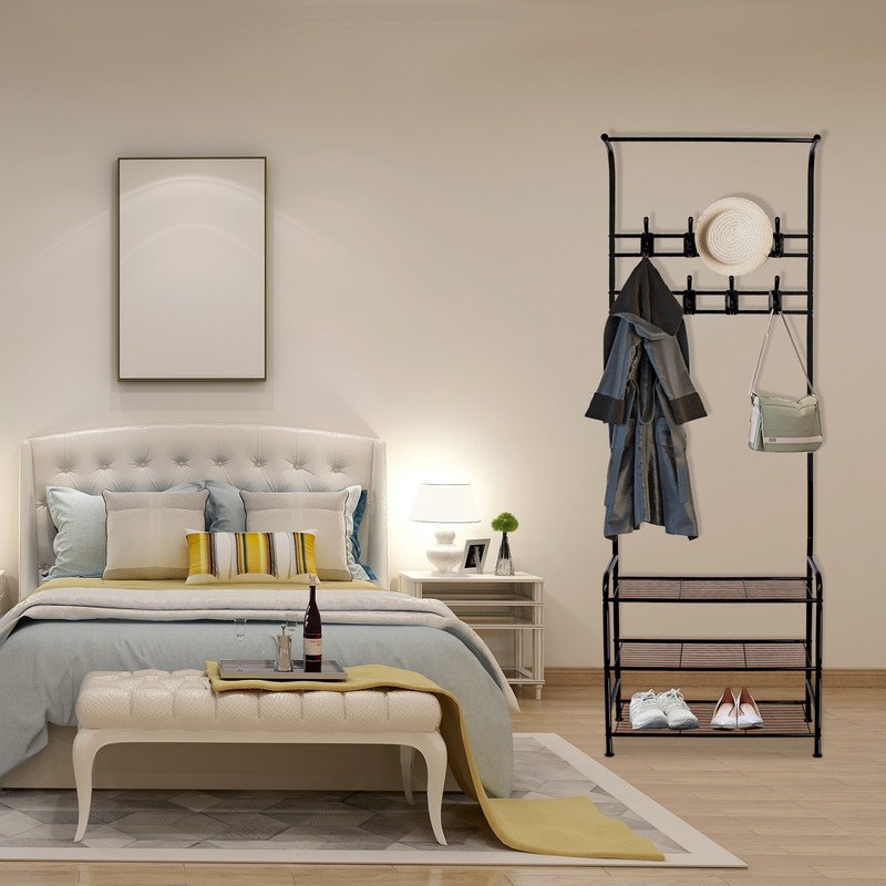 BIGZZIA Garderobenständer, 3 In 1 Garderobenständer Stabil Kleiderstange Mit 3 Schichten Schuhregal Und Abnehmbaren Haken Kleiderständer Freistehender Für Schlafzimmer Schwarz 12 BIGZZIA Garderobenständer, 3 In 1 Garderobenständer Stabil Kleiderstange Mit 3 Schichten Schuhregal Und Abnehmbaren Haken Kleiderständer Freistehender Für Schlafzimmer Schwarz -Möbelhaus AAHKMJXYDAFdJAOAIMEbOAchaYtjpIZUujpRpTo0CnZOZek826qNAyFgu5COlebajMnwri5GK Q5g VTXDAP8I4r