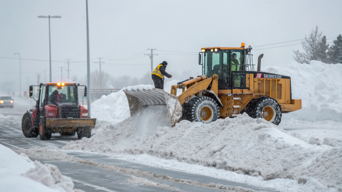 трактор в зимних условиях