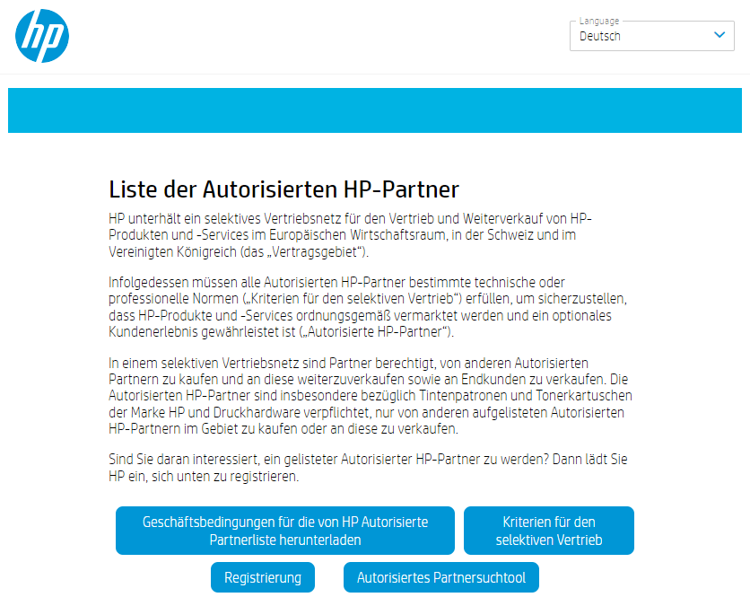 Liste der authorisierten HP-Partner