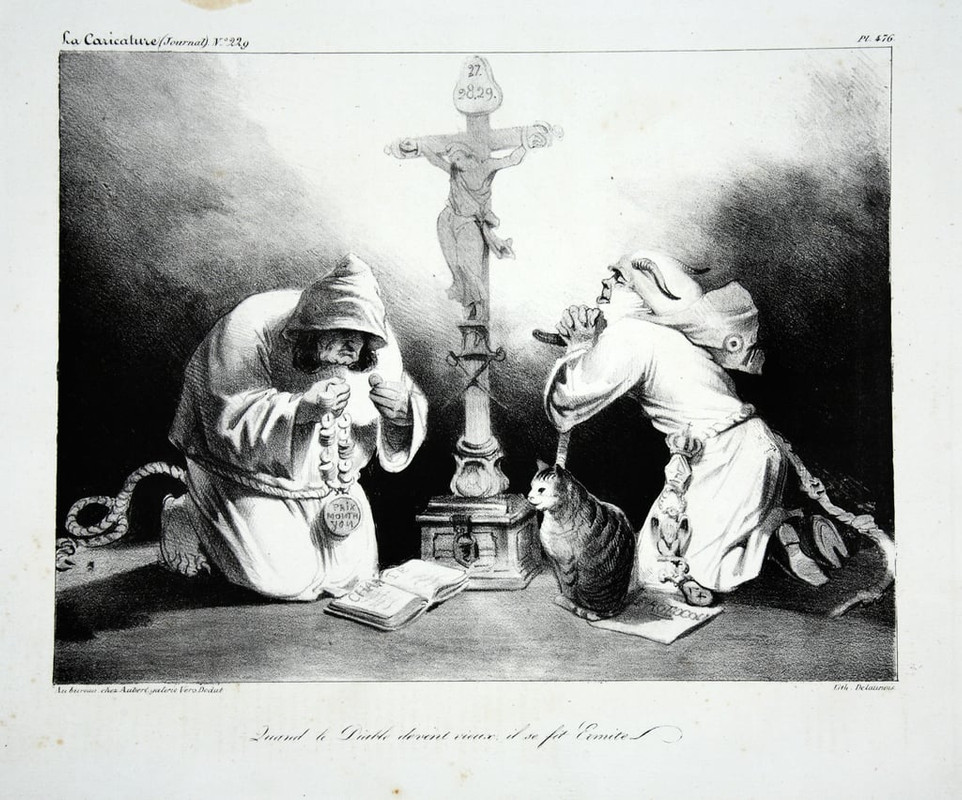 Honor-Daumier-Quand-le-diable-devint-vieux-il-se-fit-Ermite-pub-1835-Meister-Drucke-393010-1