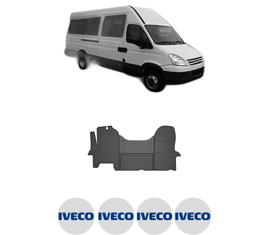 Set covorase presuri IVECO DAILY IV Bus din 2006-2011, auto, din cauciuc thermoplastic, 4 Stickere auto cu IVECO