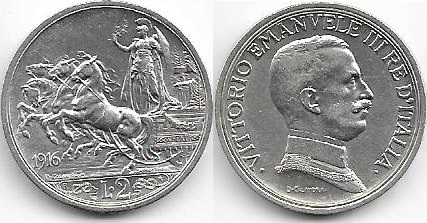 Italia, 2 liras, 1916 Italia-2-liras-1916-10-02g