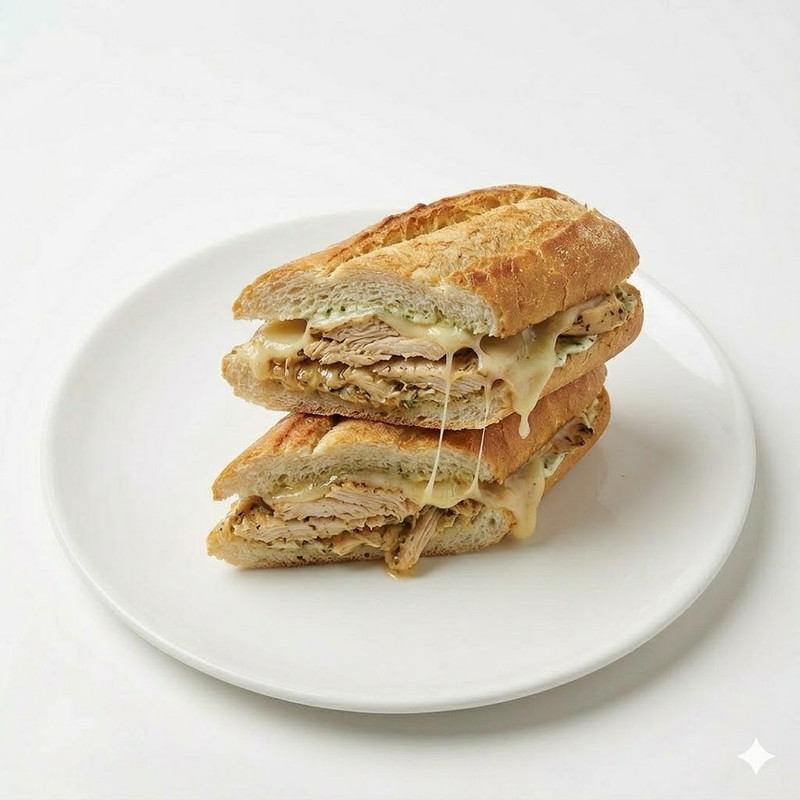Bocadillo De Pollo Con Queso