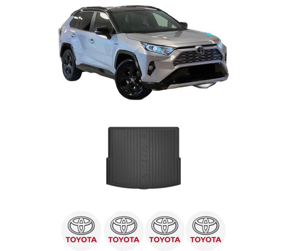 Tavita Portbagaj TOYOTA RAV 4 V VAN (_A5_, _H5_) din 2018, Protectie Portbagaj Auto, 4x Stickere auto cu TOYOTA