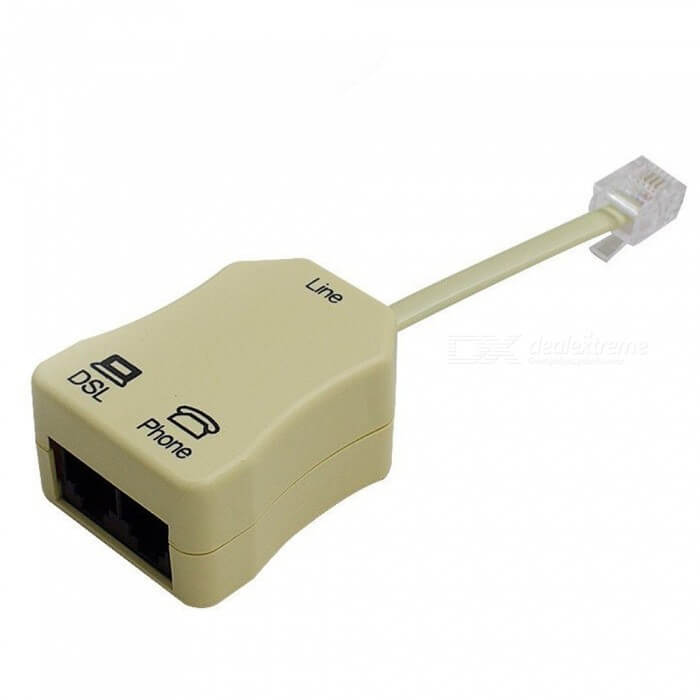 Filtro de línea DSL para internet y teléfono.