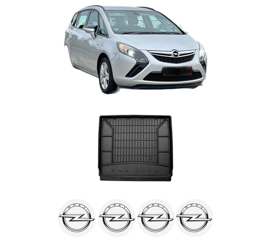 Tavita Portbagaj OPEL ZAFIRA TOURER C VAN (P12) din 2012-2013, Protectie Portbagaj Auto, 4x Stickere auto cu OPEL
