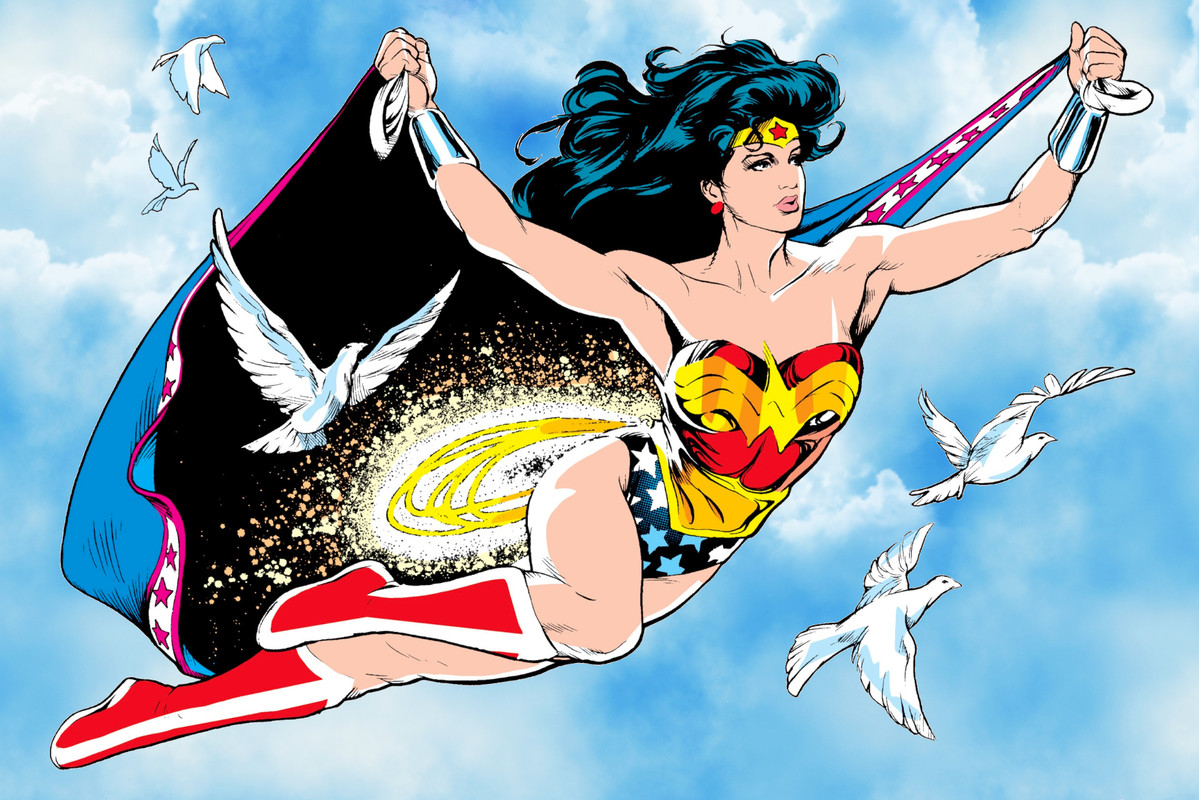 Wonder Woman by Hughes in sky