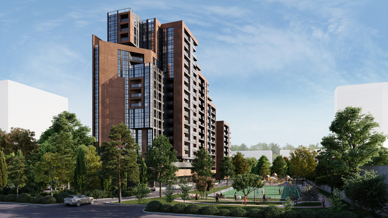 Exterior facade of a multi-story contemporary building