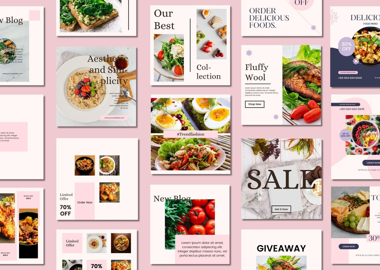 Food Blogger Social Media Templates