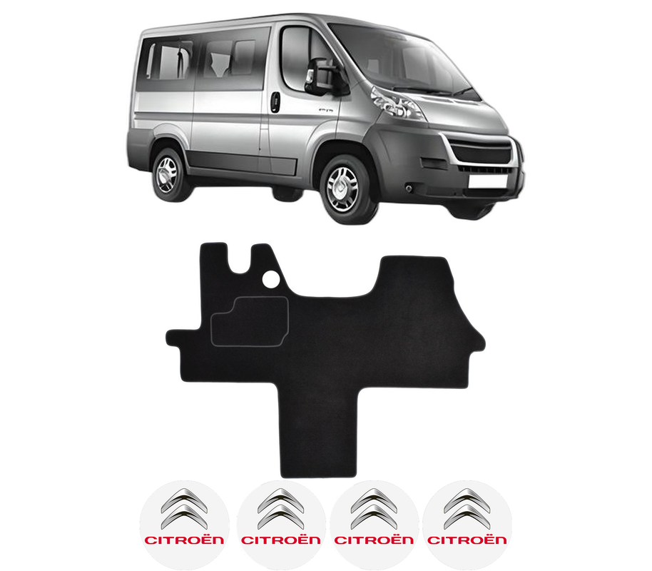 Set Covorase Presuri CITROEN JUMPER II Bus din 2006-2020, Auto, Material Textil Mocheta, 4 Stickere auto cu CITROEN