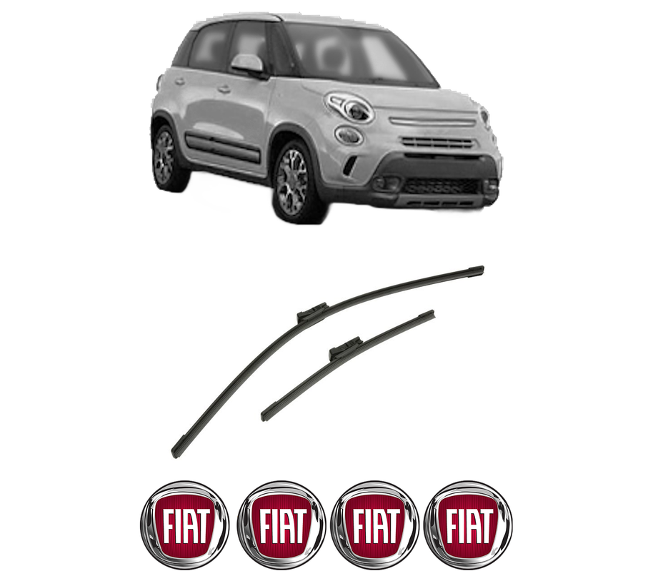 Set stergatoare auto FIAT 500L (351_, 352_) din 2012-2018, pentru parbriz auto, 2 bucati, Bosch Aerotwin, din cauciuc siliconat rezistent, 4 Stickere Auto FIAT