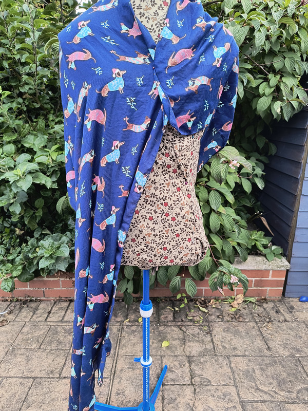 Blue Dog Print Scarf