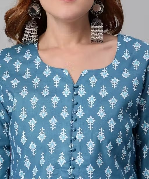 Attractive flower printed Graceful Women Kurta Sets Color 1 (KS123)