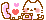 cat holding tea cup with a phone pixel