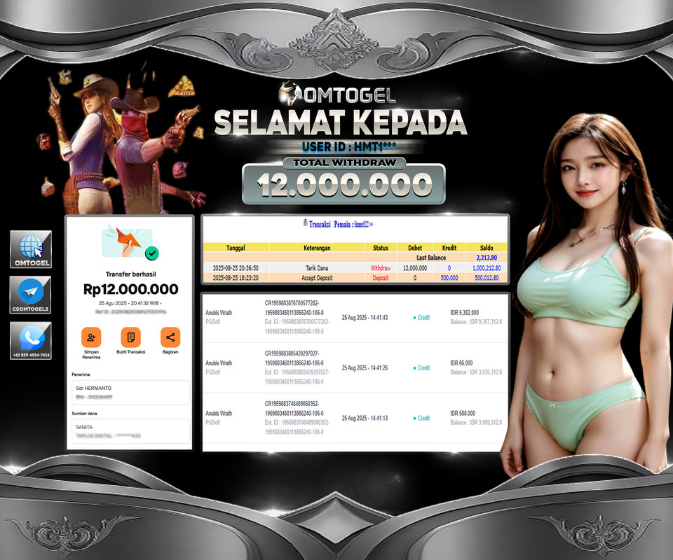 OMTOGEL JACKPOT PGSOFT ANUBIS WRATH 12 JUTA DI BAYAR LUNAS ,-