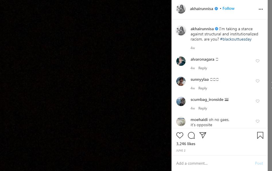 Postingan Instagram Amanda Khairunnisa