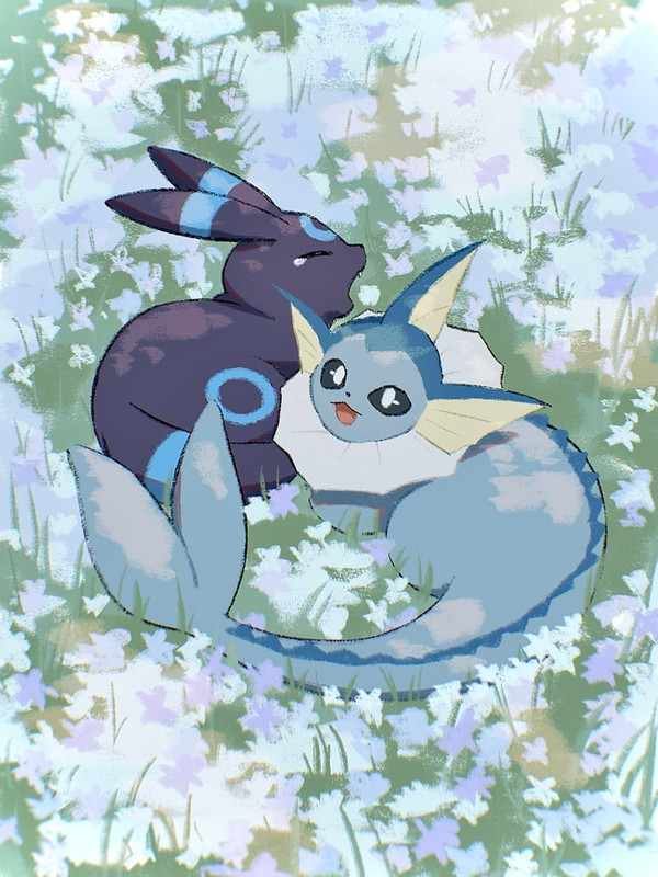 umbreon-and-vaporeon-pokemon-drawn-by-to