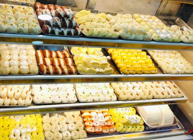 Traditional Indian sweets in decorative packaging