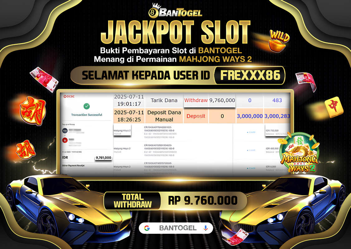 BUKTI JACKPOT LUNAS BANTOGEL