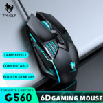 T-WOLF G560 6D Optical RGB LED Light Ergonomic Wired Gaming Mouse