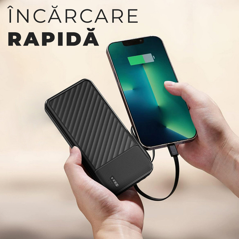 eng pl Dudao K11 10000m Ah Powerbank with Built in Cables Black 195932 2