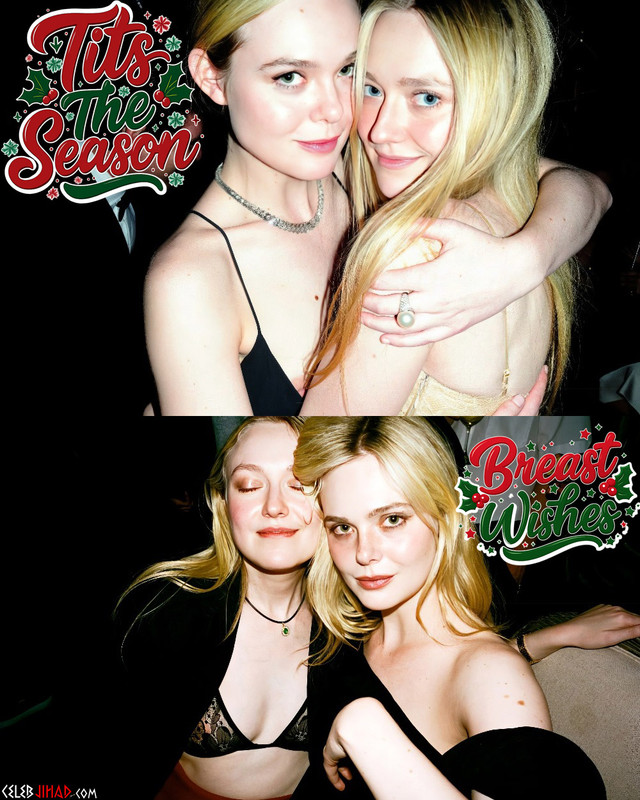 dakota-elle-fanning-nip-slip-xmas-card