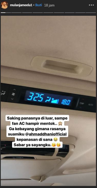Unggahan Mulan Jameela yang kepanasan hingga teringat dengan sang suami, Ahmad Dhani