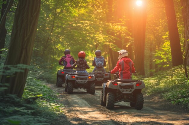 Семейно каране на ATV – родител и дете заедно