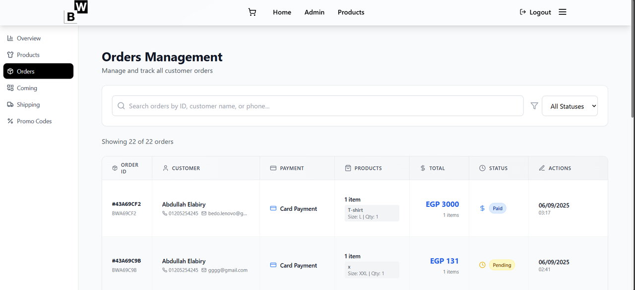 Black & White E-commerce feature 12 screenshot - Web project