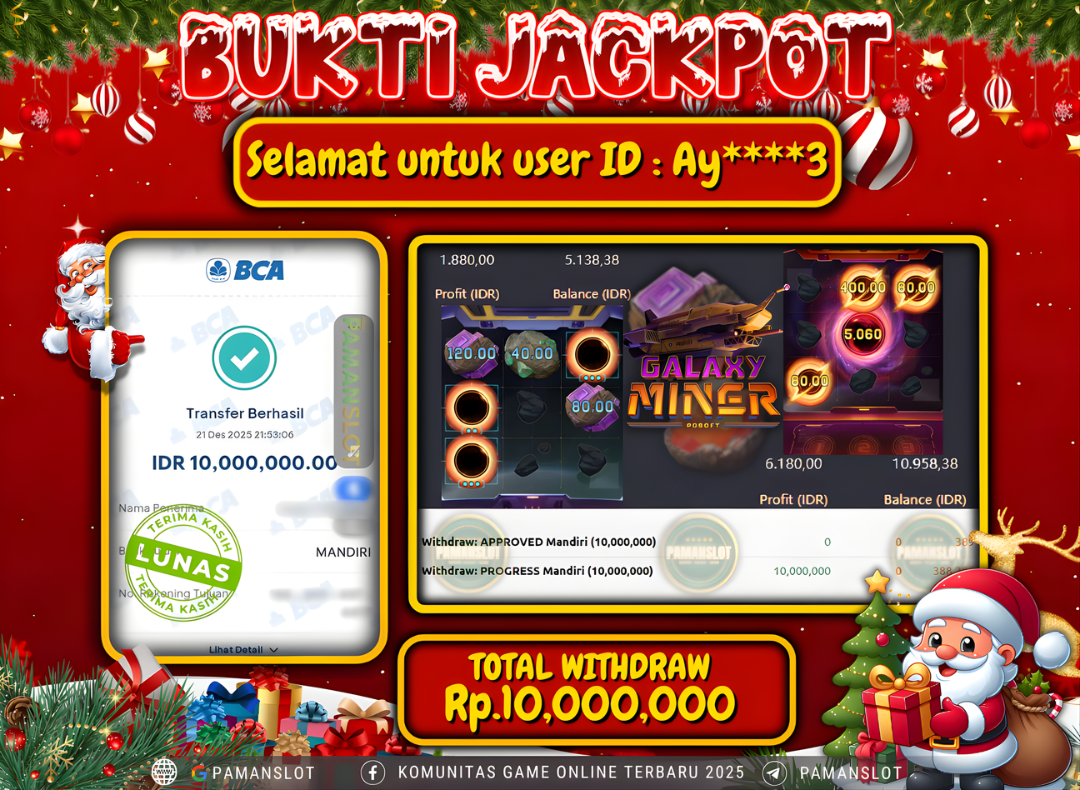 PAMANSLOT JACKPOT Game galaxy miner Rp.10,000,000- LUNAS