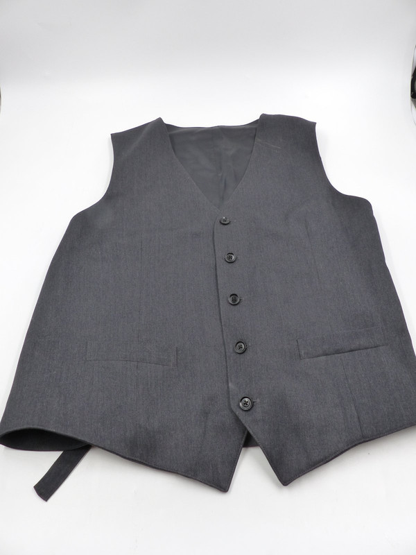 THE BLACK TUX CHARCOAL VEST MENS LARGE