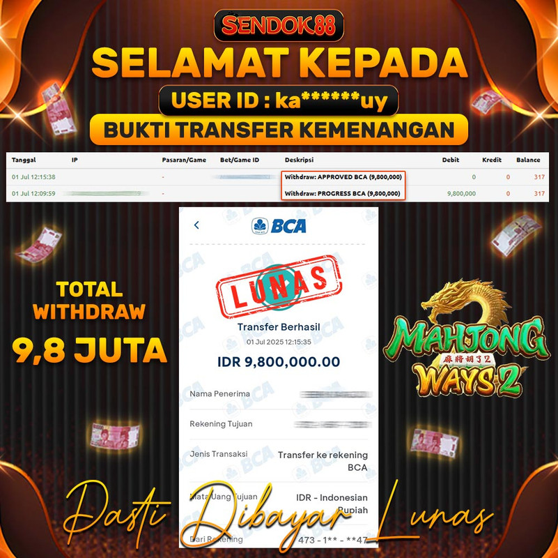 SENDOK88 JEPE! MAHJONG WAYS 2 Rp 9.800.000,- LUNAS!