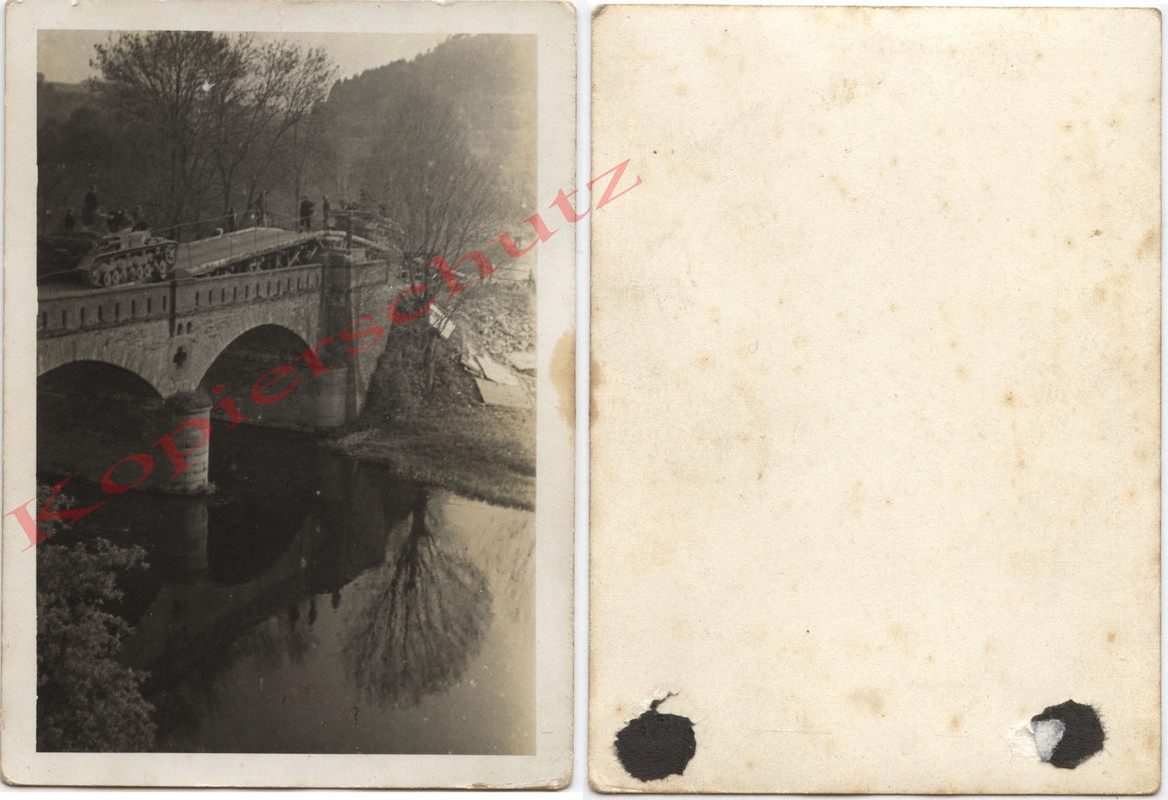 Foto Panzer IV auf Not Brücke Pionier Steg super