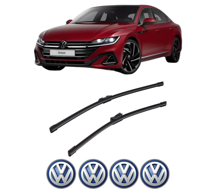 Set stergatoare auto Volkswagen ARTEON (3H7, 3H8) din 2017-2024, pentru parbriz auto, 2 bucati, Bosch Aerotwin, din cauciuc siliconat rezistent, 4 Stickere Auto Volkswagen