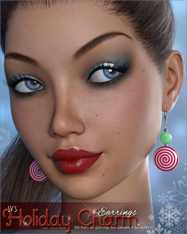 SV's Holiday Charm Earrings Genesis 3 Females