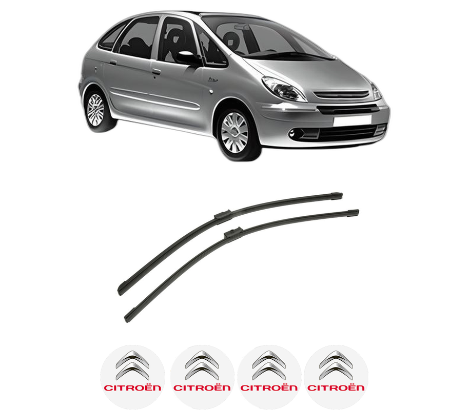 Set stergatoare auto CITROEN XSARA PICASSO (N68) din 1999-2012, pentru parbriz auto, 2 bucati, Bosch Aerotwin, din cauciuc siliconat rezistent, 4 Stickere Auto CITROEN