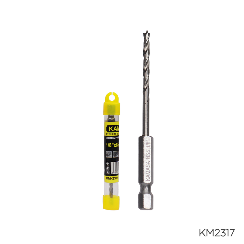 BROCA PARA MADERA HSS CON VASTAGO HEX 1/4" X 1/8" KAMASA