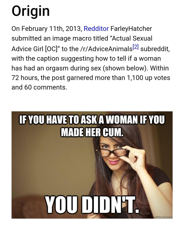 actual sexual advice girl in answer #2287929