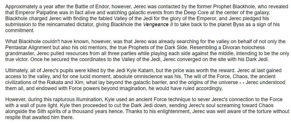 Stalemated Vitiate who possessed omniscience and comparable power to TVot J which had the power to