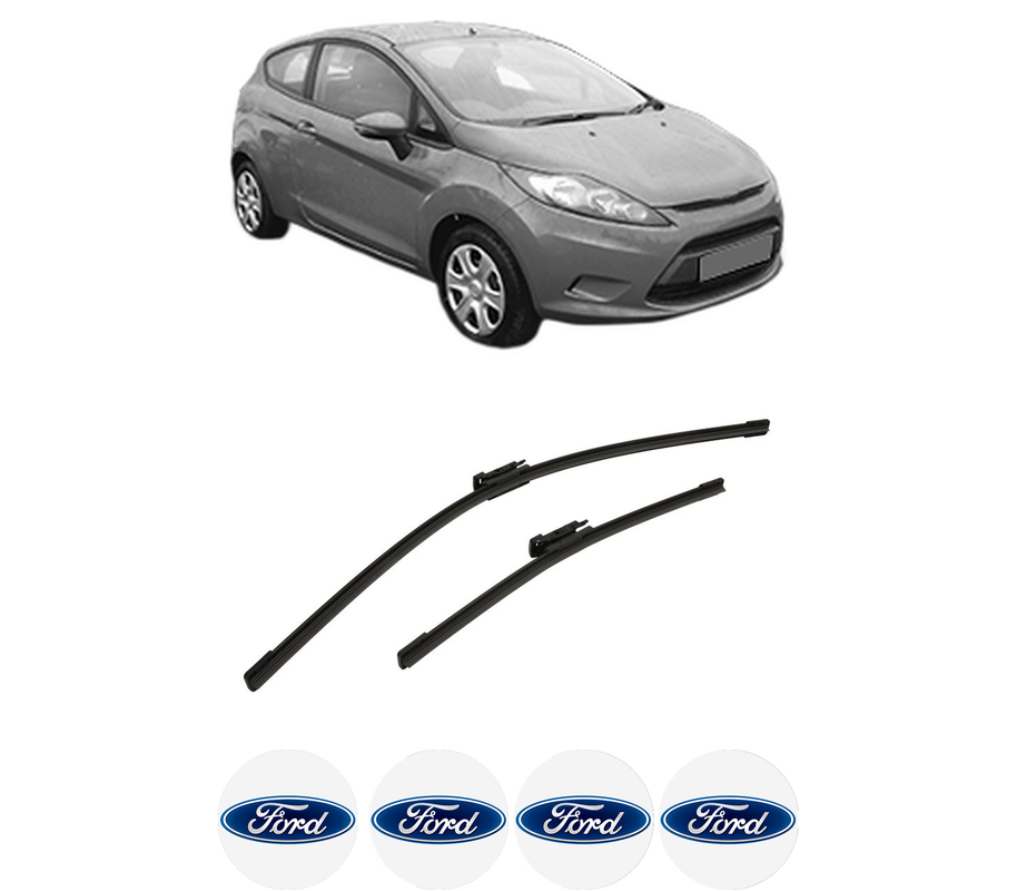 Set stergatoare auto FORD FIESTA VI (CB1, CCN) din 2008-2018, pentru parbriz auto, 2 bucati, Bosch Aerotwin Multi, din cauciuc siliconat rezistent, 4 Stickere Auto FORD