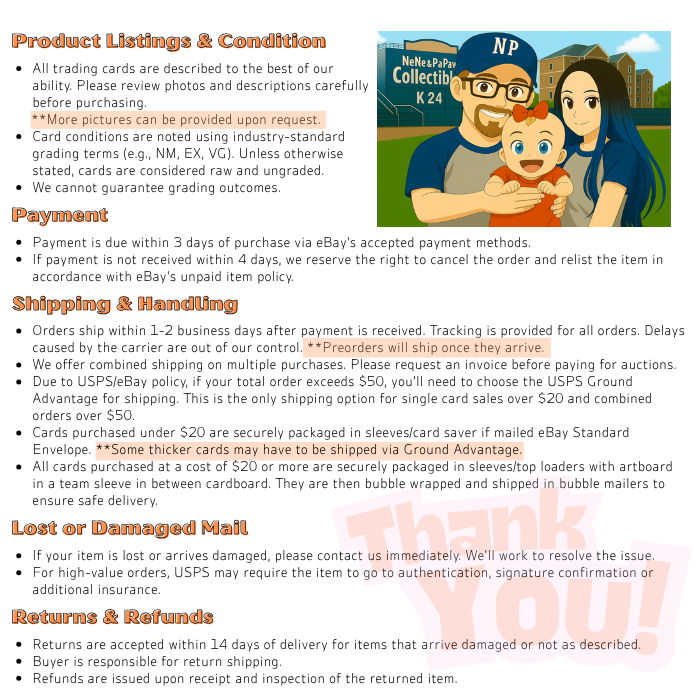 Nene & PaPaw?s Collectibles Policies