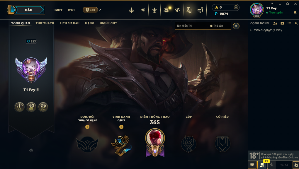 Acc LMHT # - Không Khung