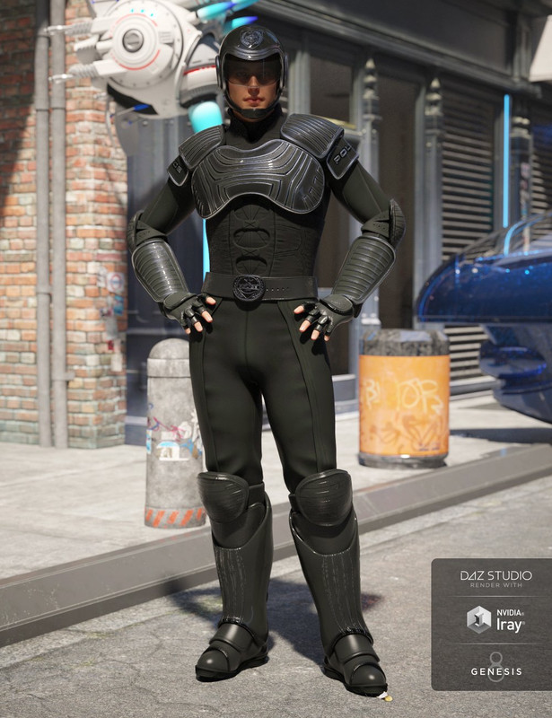 Sci-fi Police Officer Outfit for Genesis 8 Male(s) 