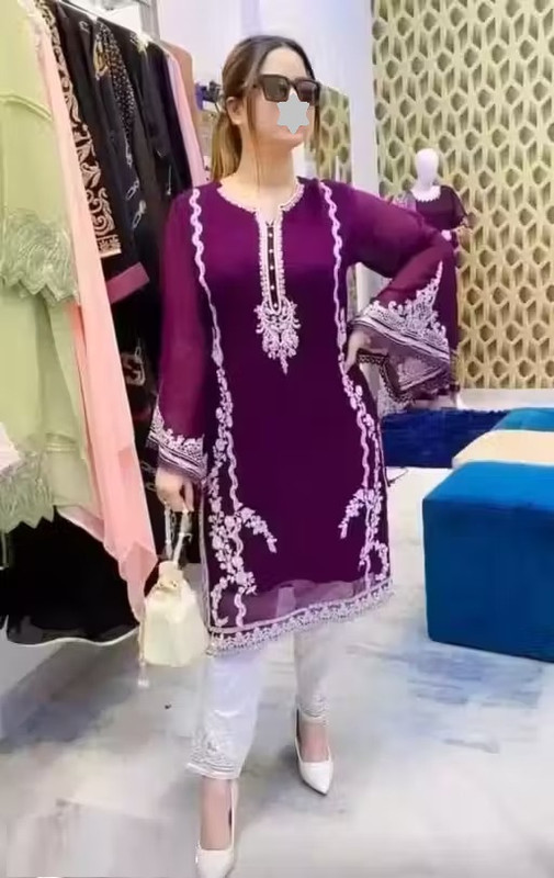 Snizvi | Pakistani Suit | Women Kurta Pair | Kurta Pair | Kurta With Palazoo | Kurta Pair For Women | Kurti | Kurta Sets | New Designer Kurta With Palazoo | Georgette Kurta Pair | Pakistani Kurta Pair Color 4 (KS120)