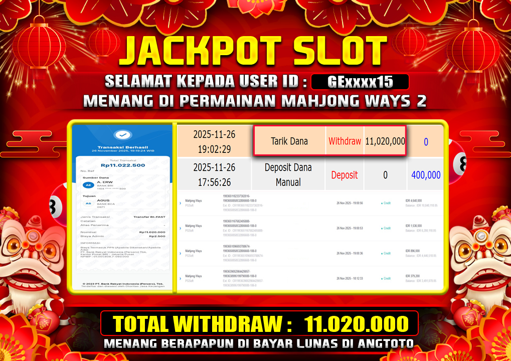 BUKTI JACKPOT LUNAS ANGTOTO