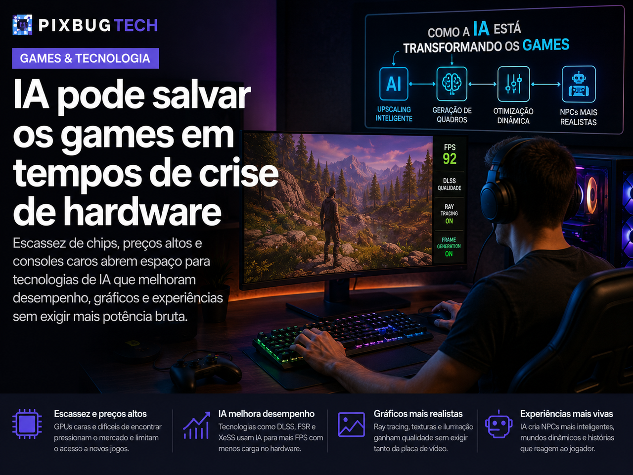 IA virou ferramenta de sobrevivência do PC gamer em meio à crise do hardware