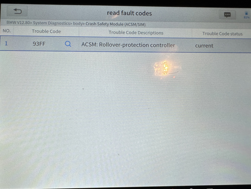 Hilfe 07 E93 Code 93FF (Überrollmodul?) | BimmerFest BMW Forum